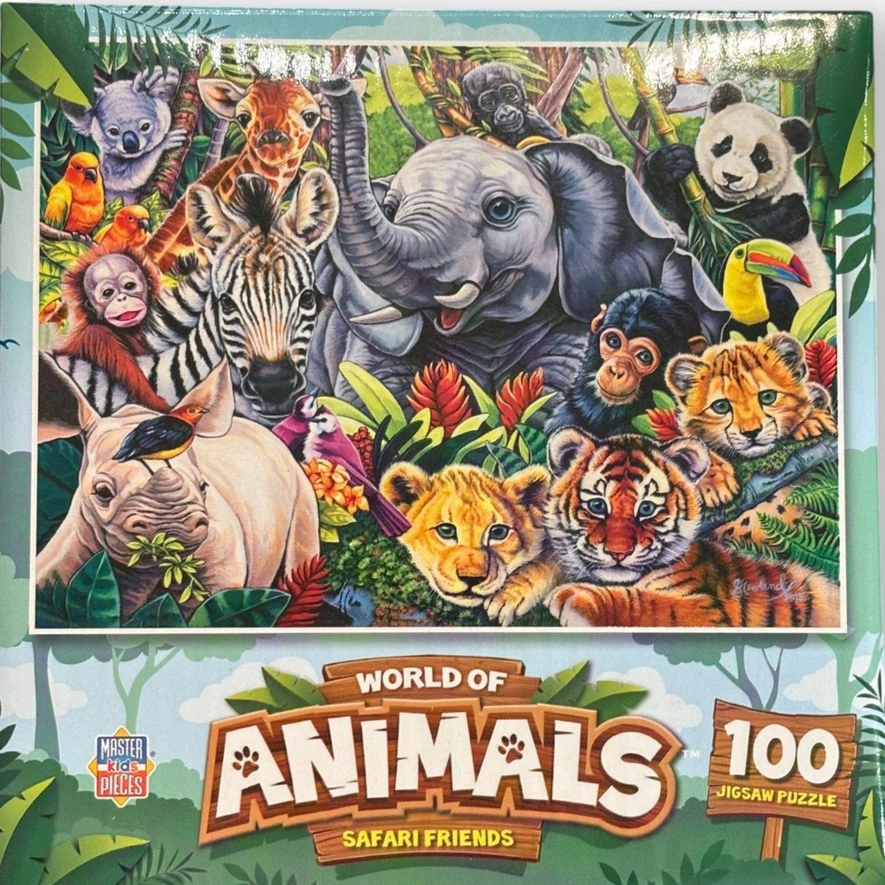 MasterKids Pieces World of Animals Safari Friends 100 Piece Jigsaw Puzzle